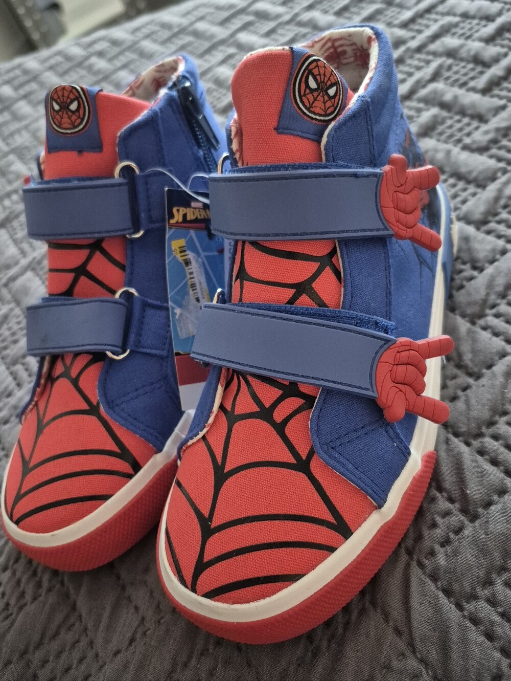 Spiderman Kids' Red & Blue High-Top Sneakers Size 1